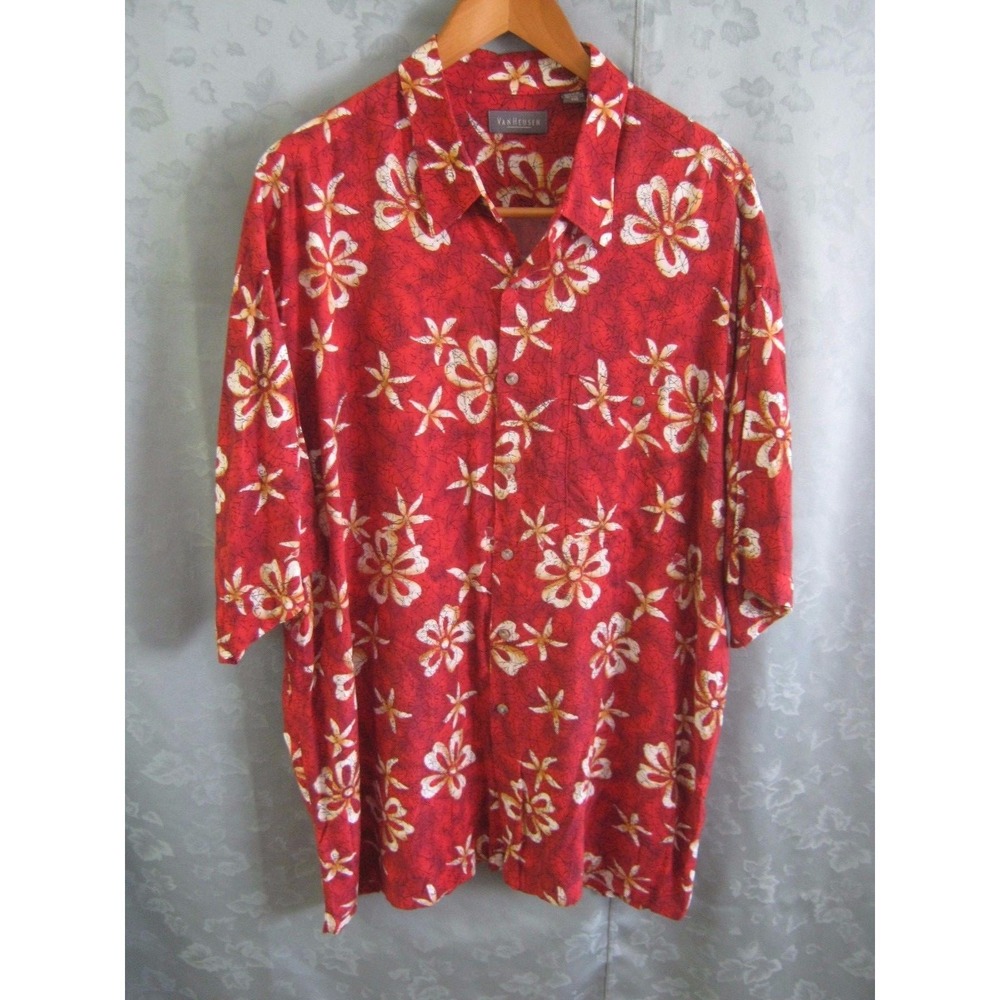 90's Van Heusen Hawaiian Style Shirt Size XXL